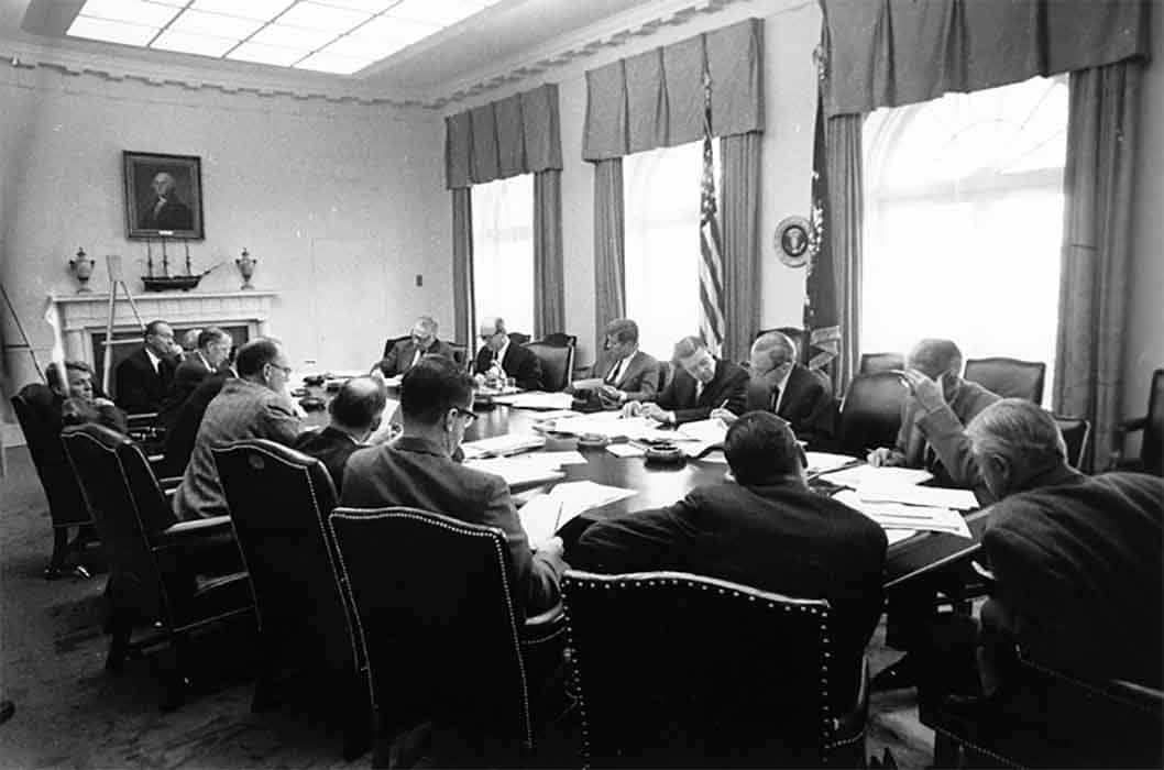 John F. Kennedy and his advisors.