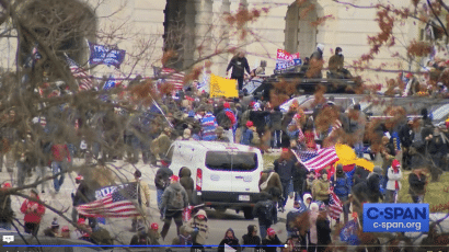 Trump supporters swarm the US Capitol.