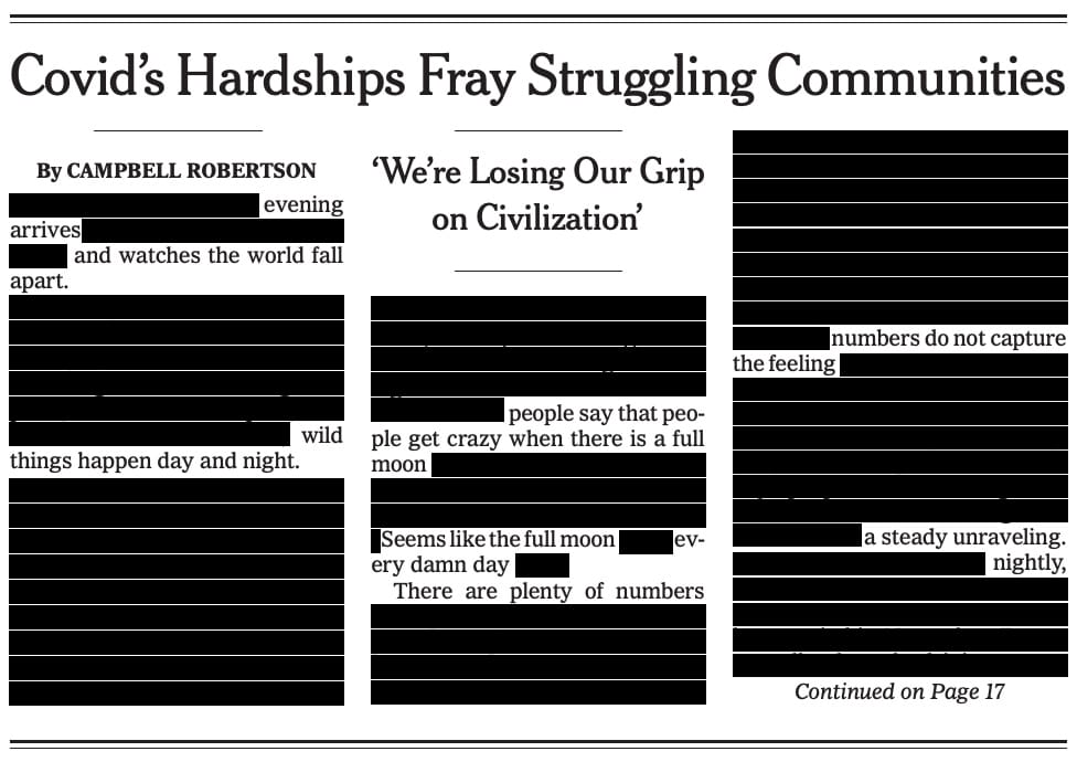 new york times, found poem, coronavirus, cleveland