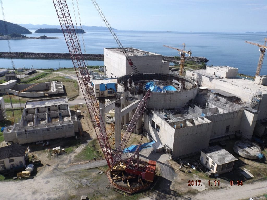 Aerial view of Angra 3 nuclear reactor construction site in 2017