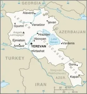 Map of Armenia. Credit: The World Factbook 2021. Central Intelligence Agency.