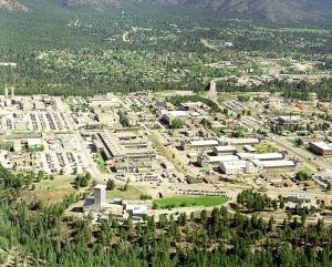 Arial view of Los Alamos National Laboratory. Credit: LANL. Accessed via Wikimedia Commons. 