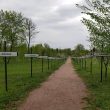 Alley of abandoned villages - 162 plaques with the names of permanently evacuated settlements during 1986-1991 after the Chernobyl accident. Credit: Margarita Kalinina-Pohl (2018).