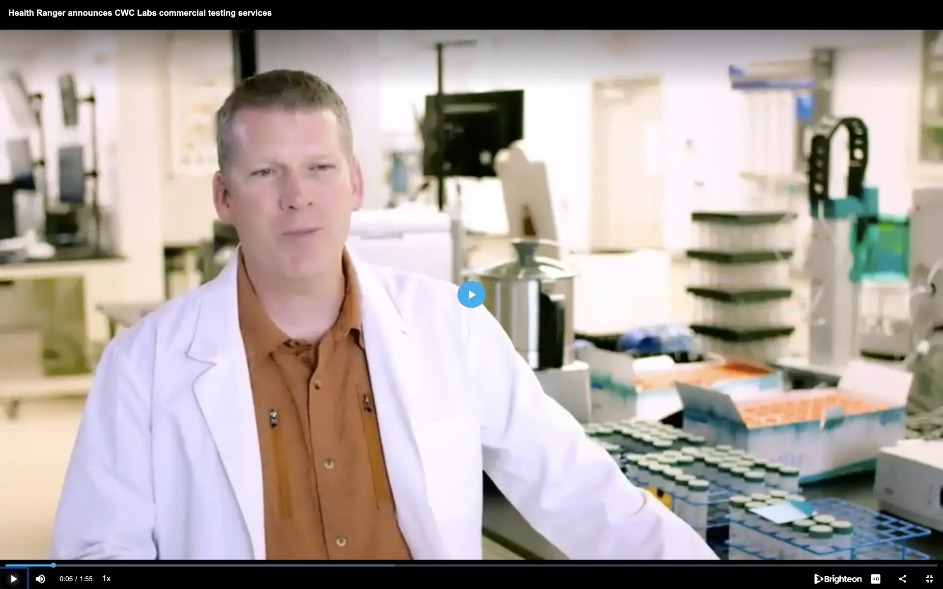 Mike Adams in a lab coat.
