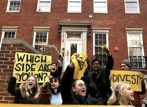 GWU students protesting against climate change