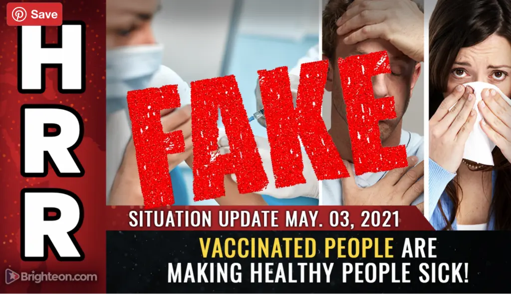 A screenshot from a fake news story.