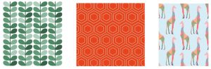 These wallpaper patterns are examples of symmetric designs that repeat in predictable ways. Karen Arnold. Public domain.