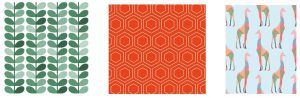 These wallpaper patterns are examples of symmetric designs that repeat in predictable ways. Karen Arnold. Public domain. 