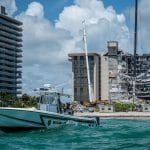 view from ocean of condo collapse in Florida