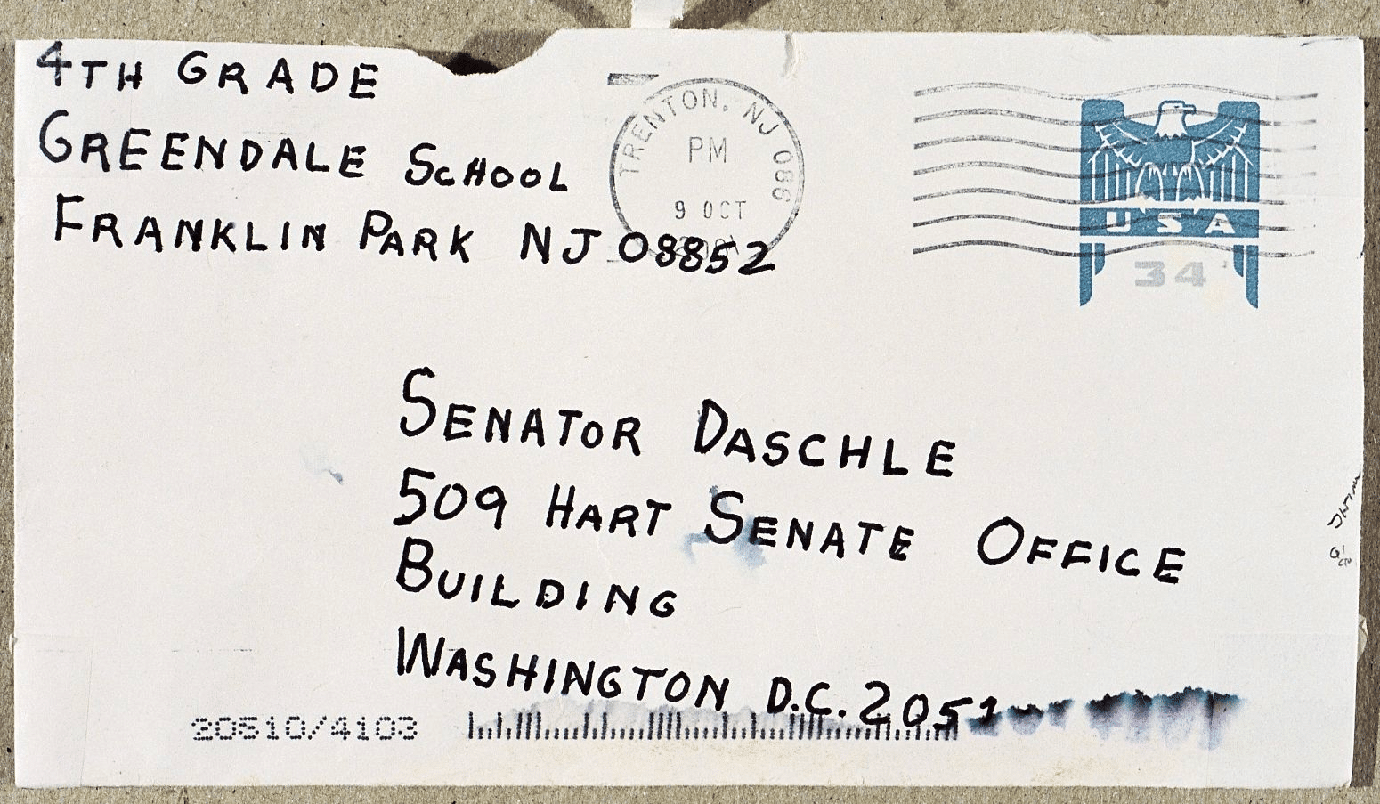 Former US senator Tom Daschle was sent a letter laced with anthrax.