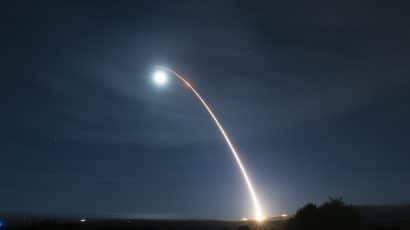 An unarmed Minuteman III intercontinental ballistic missile launched during a test