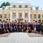 Smolny College Commencement, 2019. Smolny College—the first liberal arts program in Russia—was founded as a dual-degree program between Bard College in the United States and St. Petersburg University in Russia. Last month, the Russian State Prosecutor’s Office labeled Bard College “undesirable,” which criminalized Bard’s decades-long partnership with St. Petersburg University. Photo credit: Bard College. Used with permission.