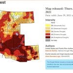 drought map of American West July 1 2021