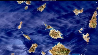 satellite view Aegean Sea