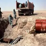 leaking 122mm rockets in Iraq, containing chemical nerve agent