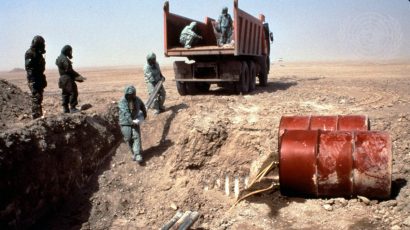leaking 122mm rockets in Iraq, containing chemical nerve agent