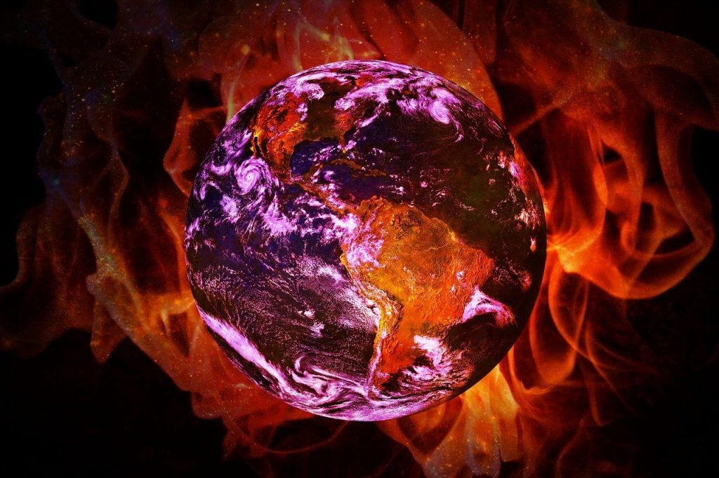 Earth on fire photo illustration