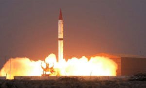 The Pakistani army test-launched a Shaheen-III medium-range ballistic missile in January 2021 (archive image from 2015)