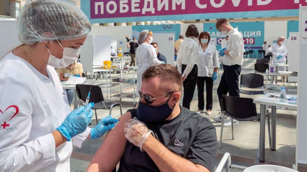 COVID-19 vaccination in Moscow.