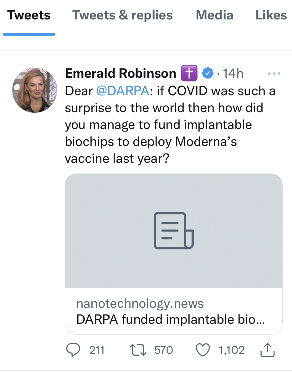 Emerald Robinson tweet
