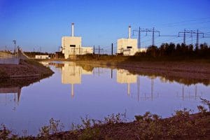 The nuclear power plant Forsmark and power lines reflected in water next to the power plant. Forsmark is is the most recently built nuclear power plant in Sweden; the three reactors were all commissioned between 1980 and 1985. Credit: Vattenfall. Accessed via Flickr. CC BY-NC-ND 2.0. https://www.flickr.com/photos/vattenfall/3582015616 The nuclear power plant Forsmark and power lines reflected in water next to the power plant. Forsmark is is the most recently built nuclear power plant in Sweden; the three reactors were all commissioned between 1980 and 1985. Credit: Vattenfall. Accessed via Flickr. CC BY-NC-ND 2.0. https://www.flickr.com/photos/vattenfall/3582015616