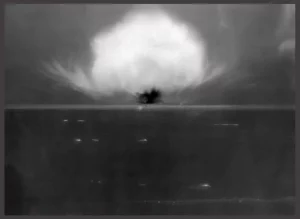 Trinity bomb test long exposure photo