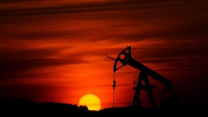 oil well sunset