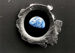 Earth and bullet hole