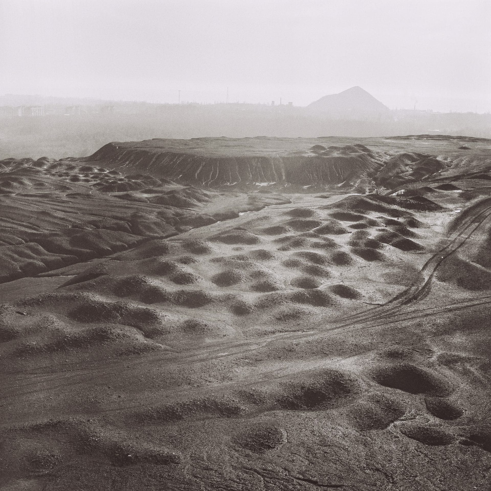 Slagheap. Dump rock remaining after coal mining. Donbass, Ukraine