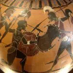 ancient Greek warriors on vase