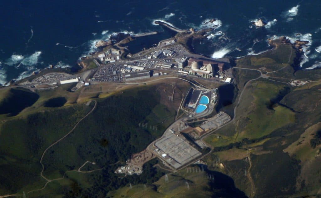 nuclear power plant near ocean aerial photograph