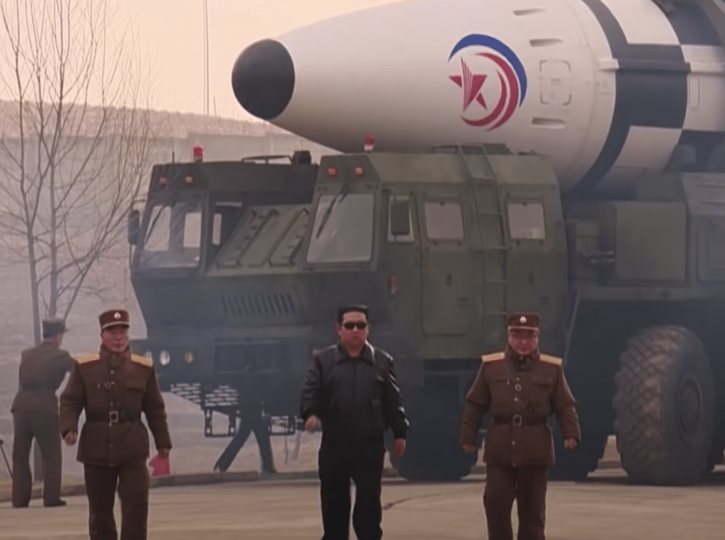 North Korea’s state television released a propaganda video about its recent missile launch featuring Kim Jong Un. Screenshot accessed via Korea Now, the official YouTube Channel of the Yonhap News Agency, from the embedded video below. Yonhap is funded in whole or in part by the Korean government.