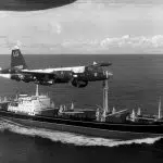 plane flying over ship Cuban Missile Crisis