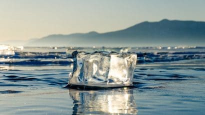 ice melting on a siberian lake