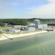 Aerial view of Palisades Nuclear Plant on Lake Michigan