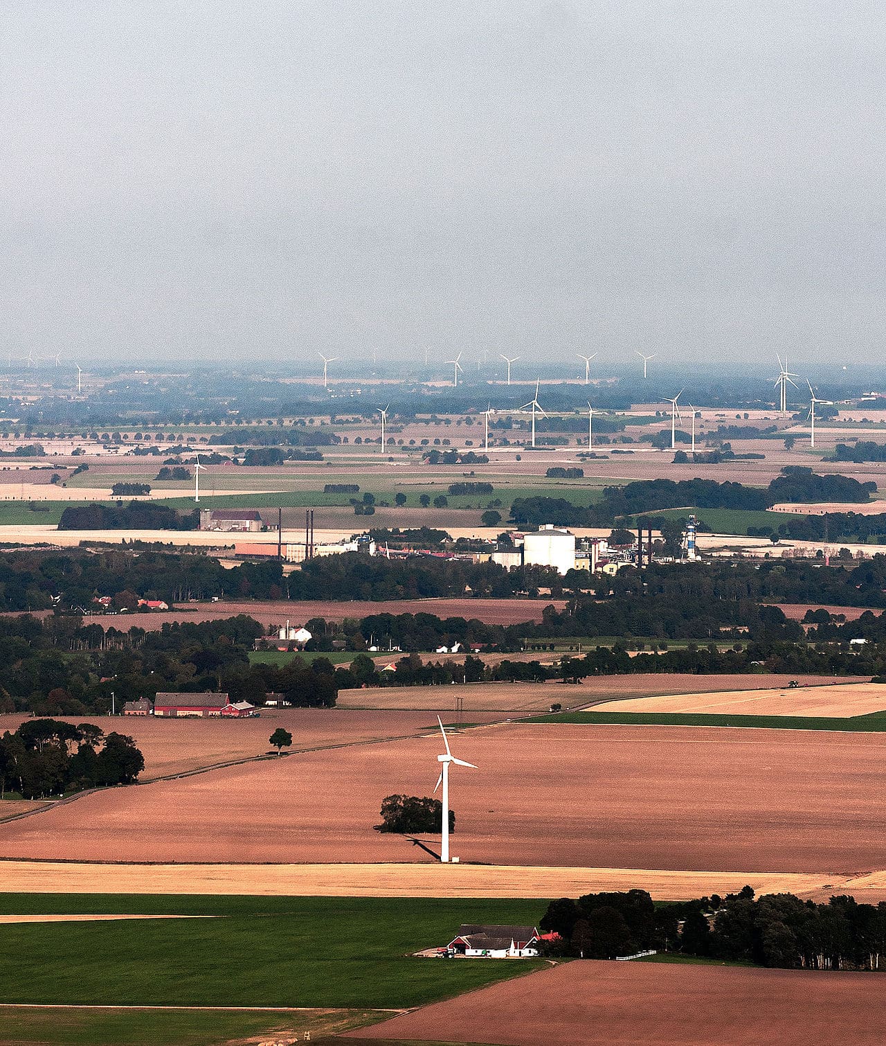wind turbines in agricultural land