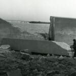 a broken part of the seawall at Gun Rock Beach damaged in the Blizzard of 1978