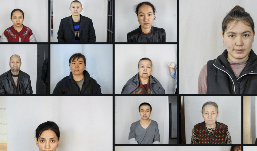 Images of detainees from the Xinjiang Police Files. Credit: Victims of Communism Memorial Foundation.