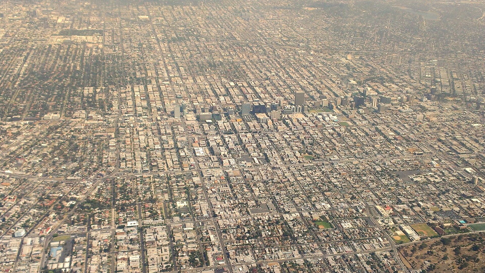 Los Angeles from the air, rooftops as far as the eye can see