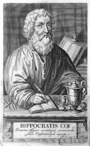Portrait of Hippocrates from Linden, Magni Hippocratis. Source: Wellcome Images. Accessed via Wikimedia Commons. CC BY 4.0.