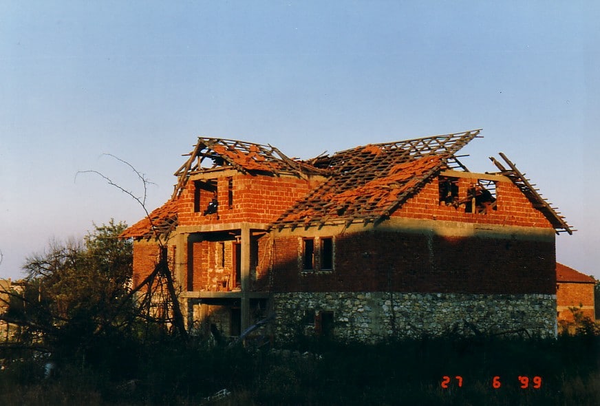 bombed-out house, Balkans, 1999