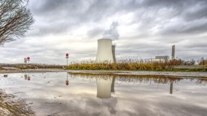 Nuclear cooling tower reflection