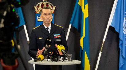 Sweden's Supreme Commander Micael Bydén commented on the decision to apply for Swedish NATO membership at a May press conference. Photo credit: Henrik Lundqvist Rådmark/Swedish Armed Forces