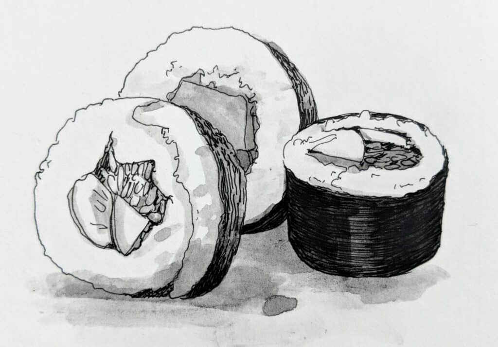 Drawing of sushi