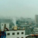 A photo of mist coming from Aum Shinrikyo's headquarters in June 1993.