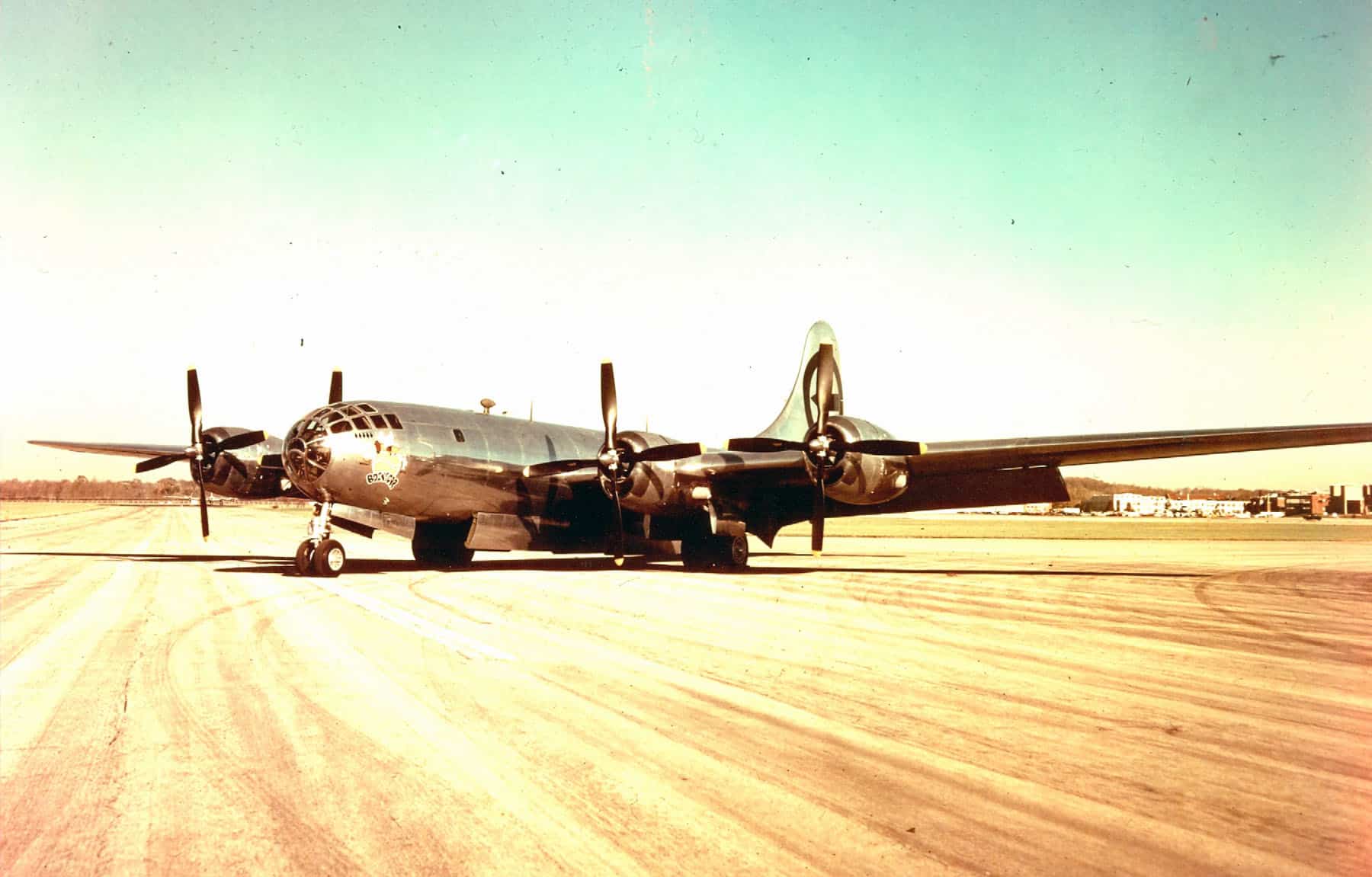 The "Bockscar" B-29 Superfortress was flown to its permanent home at the National Museum of the United States Air Force in Dayton, Ohio, on September 21, 1961. (US Air Force photo)