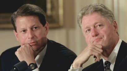 Clinton and Gore at White House climate change event
