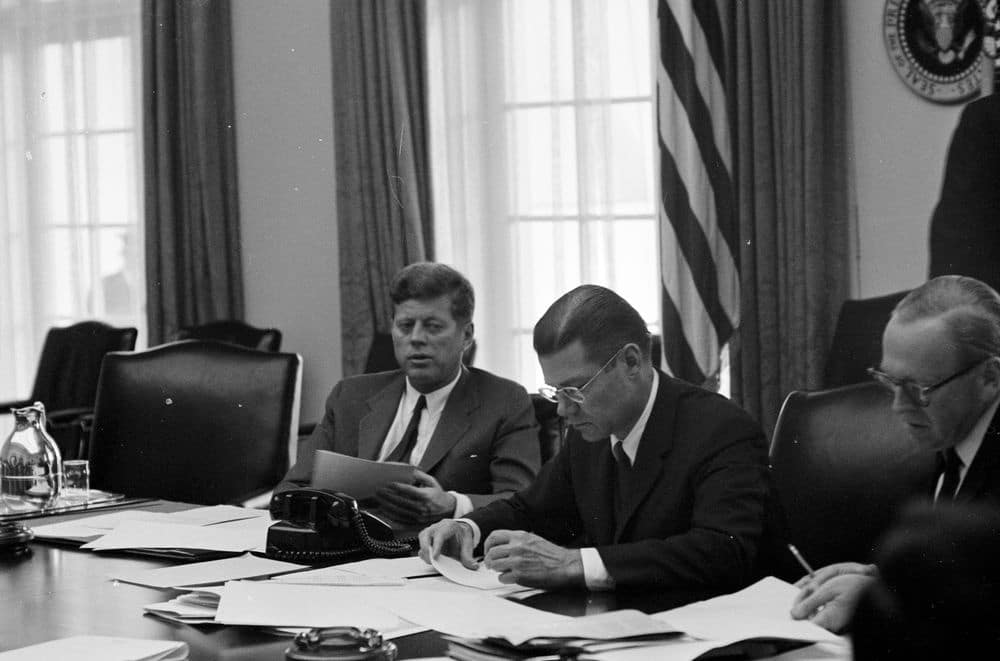 Kennedy and McNamara in 1962 meeting