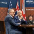 President Biden, Prime Minister Albanese, and Prime Minister Sunak participate in a meeting at AUKUS.