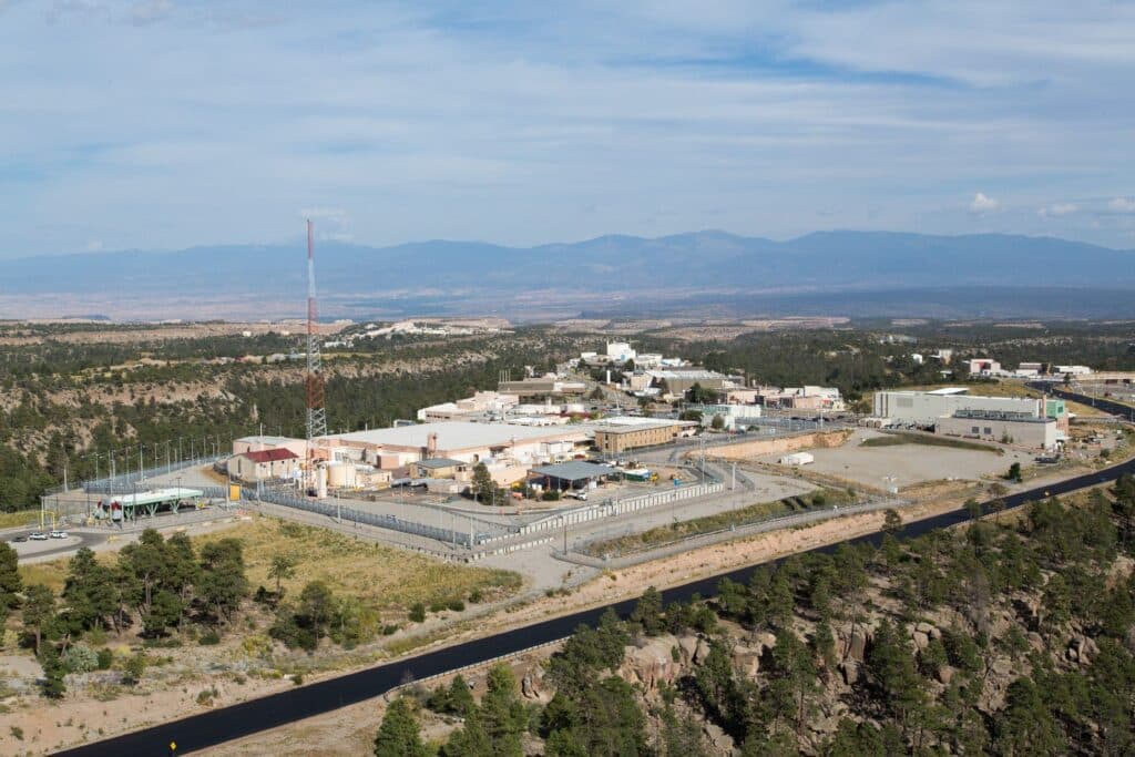 The Plutonium Facility at Los Alamos, in front of the Sangre de Cristo mountains. Photo credit: Los Alamos National Laboratory